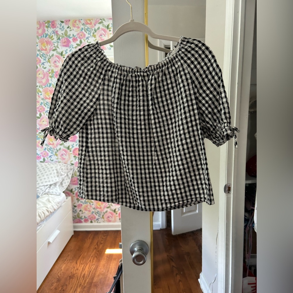 HM gingham patterned blouse kids